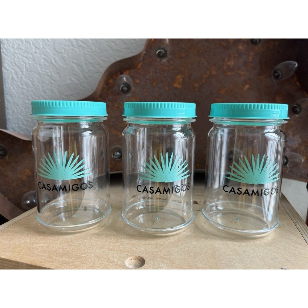 CASAMIGOS 14oz Acrylic Mason Jar Collectible RARE Cocktail Mixing Glass Travel
